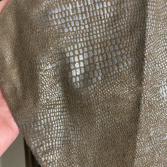 Requirements 70’s style brown silver snake skin print lightweight jacket size S - Picture 2 of 9